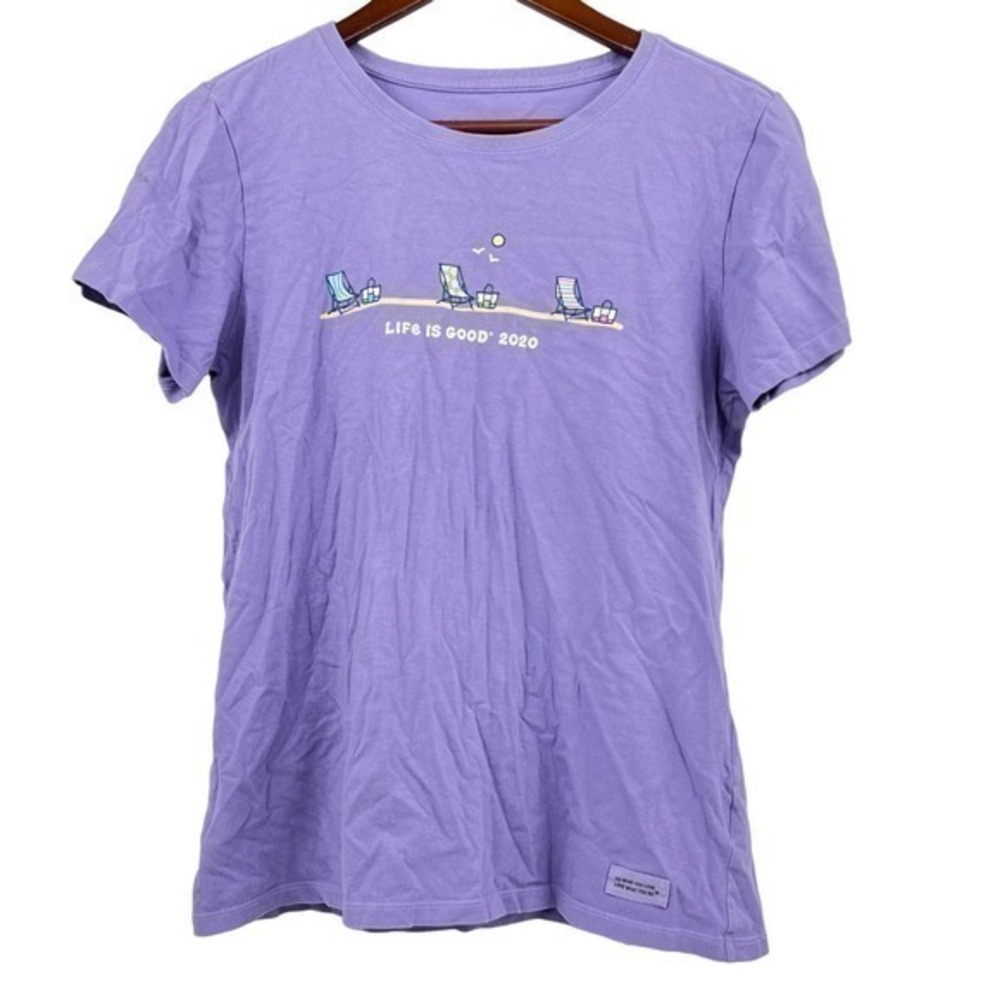 Life Is Good purple crusher short sleeve tee beach social distance 2020 medium